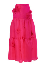 Marigold Floral Silk Maxi Skirt