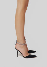 Mila Crystal-Studded Strap Stiletto Heel