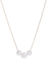 Moon Trinity Gold Pearl Necklace