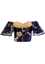 Moonlight Blossom Off-Shoulder Silk Top