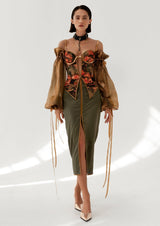 Nymphaea Cut-Out Satin Corset