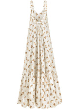 Open Back Cotton Ruffled Maxi Dress