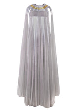Open Sleeve Satin Maxi Kaftan Dress