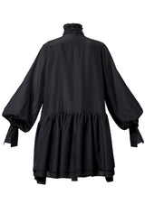 Orchidee Long-Sleeved Bow Silk Mini Dress
