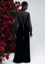 Orchidee Noir Sheer Silk Organza Blouse