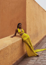 Pleated Silk-Chiffon Floor-Length Dress