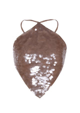 Rae Sequinned Halter Top