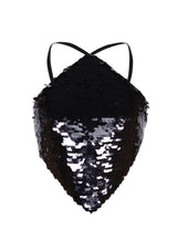 Rae Sequinned Halter Top
