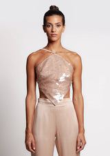 Rae Sequinned Halter Top