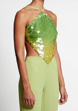 Rae Sequinned Halter Top