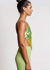 Rae Sequinned Halter Top