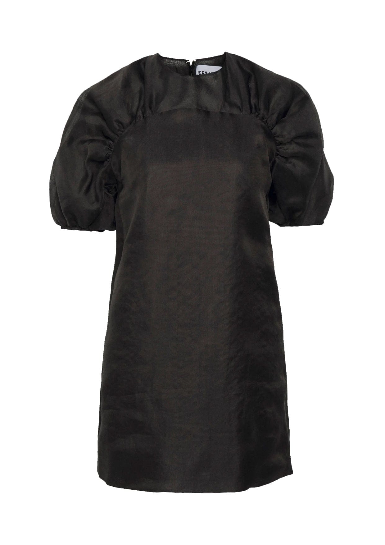 Oh Bow Ruched Puff Sleeve Mini Dress