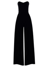 Rudbeckia Noir Off-Shoulder Corset Silk-Mix Jumpsuit