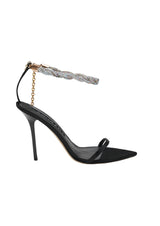 Sandra Crystal-Studded Strap Heeled Sandals