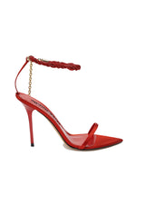 Sandra Crystal-Studded Strap Heeled Sandals