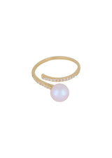 Star Dust Pearl Diamond Gold Ring-1