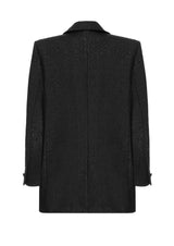 Textured Vegan Leather Blazer Jacket