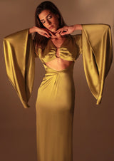 Thalia Bell Sleeve Cut-Out Maxi Dress