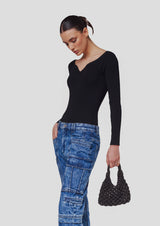 Vannifique Crystal-Studded Woven Handbag