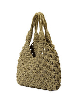 Vannifique Crystal-Studded Woven Handbag