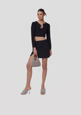 Vannifique Crystal-Studded Woven Handbag