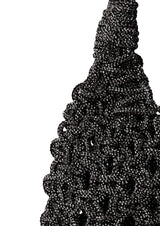 Vannifique Mini Crystal-Studded Woven Handbag