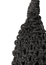 Vannifique Mini Crystal-Studded Woven Handbag