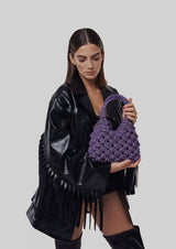 Vannifique Rock Crystal-Studded Woven Handbag