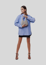 Vannifique Rock Crystal-Studded Woven Handbag