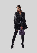 Vannifique Rock Crystal-Studded Woven Handbag