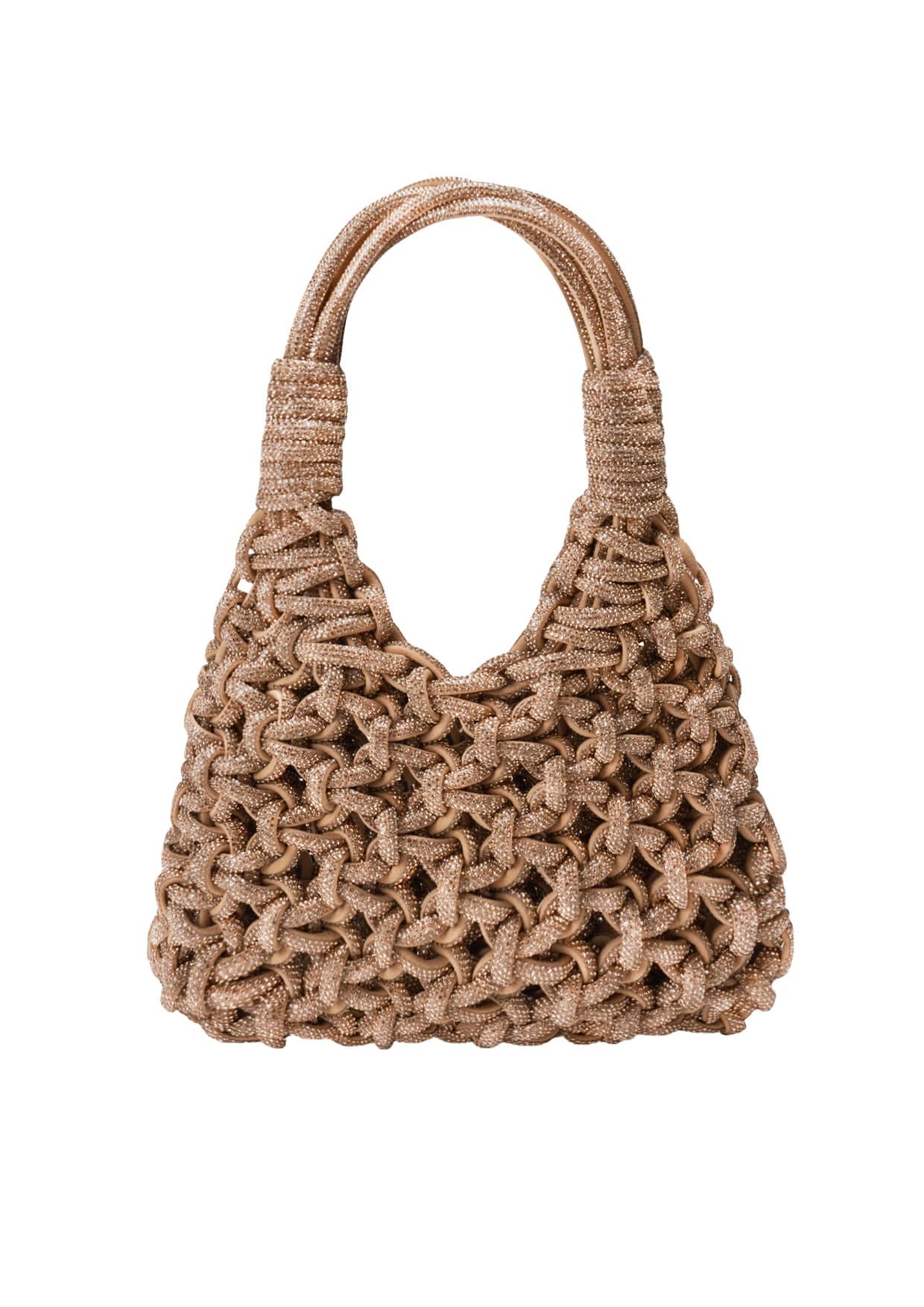 Hibourama - Vannifique Rock Crystal-Studded Woven Handbag