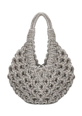 Diamond Crystal-Studded Woven Handbag