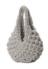Diamond Crystal-Studded Woven Handbag