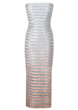 strappless fitted maxi dress