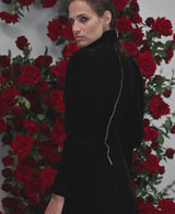 Rose Noir High-Neck Velvet Mini Dress