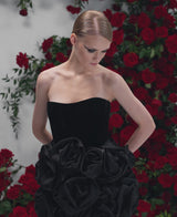 Zinnia Noir Rosebud Velvet Mini Dress