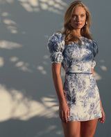 Oillets Bell Sleeve Linen Mini Dress