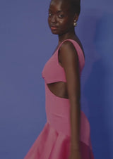 Lemon Dream Cut-Out Silk Maxi Dress