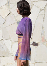 Adria Mesh Long-Sleeved Crop Top