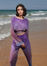 Adria Mesh Long-Sleeved Crop Top