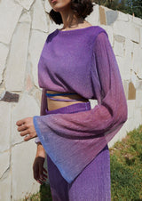 Adria Mesh Long-Sleeved Crop Top