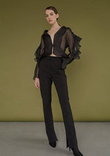 Alexandra Silk Organza Frilled Blouse