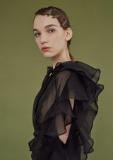 Alexandra Silk Organza Frilled Blouse