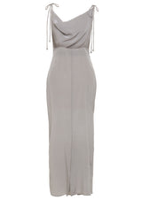 Alice Cowl Neck Cut-Out Silk Dress