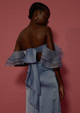 Amar Silk Ruffled Sleeve Maxi Dress