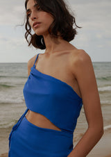 Amaya Cut-Out Asymmetric Crepe Maxi Dress