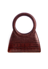 Aseela Crocodile-Print Top-Handle Leather Bag