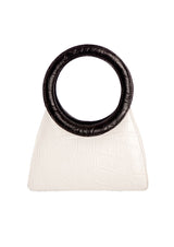 Aseela Crocodile-Print Top-Handle Leather Bag