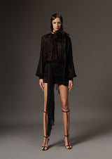 Asymmetric Chiffon Mini Dress