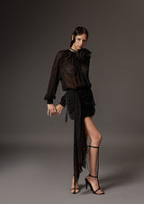 Asymmetric Chiffon Mini Dress